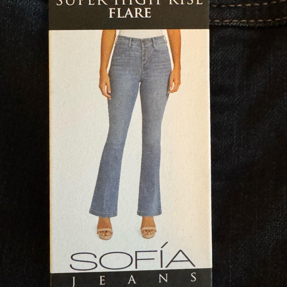 Sofia by Sofia Vergara High Rise Flare Jeans - Dark Wash Pull Up
